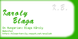 karoly blaga business card